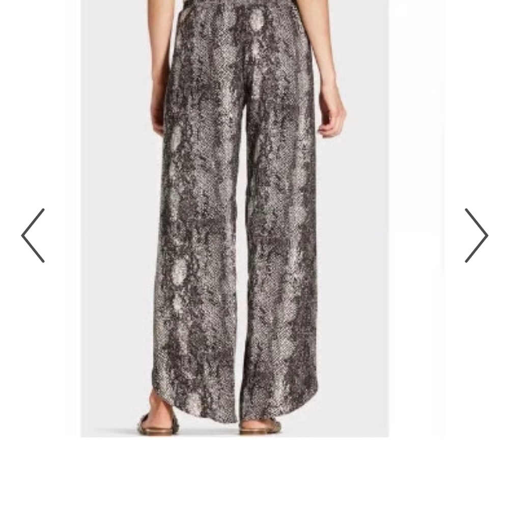 Evereve Peyton Jensen Black-Cream Whitney Snake Print Palazzo Pants Size Medium